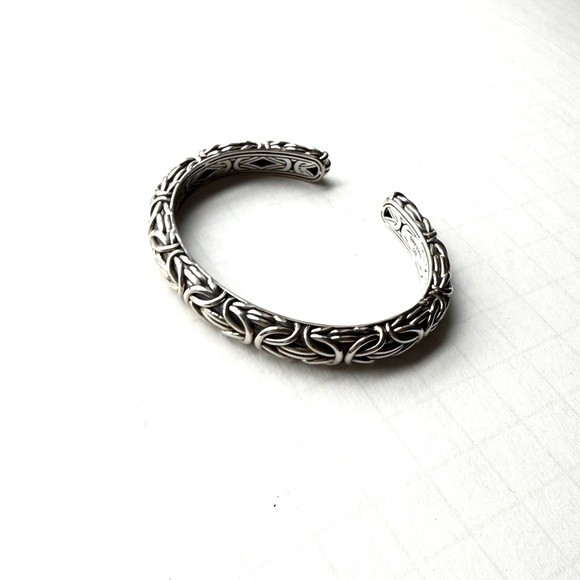 Jai Sterling Silver Byzantine Style Kick Cuff Bracelet - Picture 1 of 9
